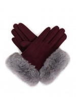 Powder New Bettina Faux Suede Gloves (Damson/ Slate)